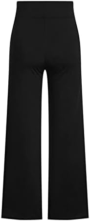 CHGBMOK kadın pantolonları Düz Renk Streç dinlenme pantolonu Kadınlar için Yüksek Belli Rahat Bootcut Uzun Geniş Bacak