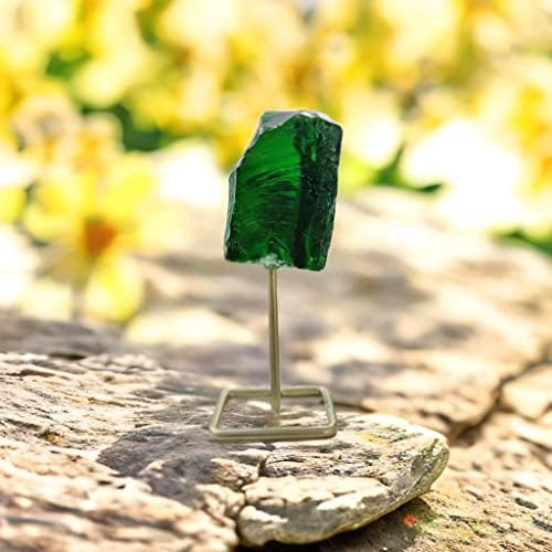 crystalmiracle Yeşil Obsidyen 4.5 Kaya Standı Kristal Şifa Reiki Feng Shui Enerji Hediye Koruyucu Taş Sağlık El Işi