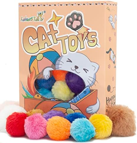 Moda Konuşma Kedi Oyuncaklar Kürklü Çıngırak Topu Yavru Pom Pom Peluş Top Kitty 36-Pack