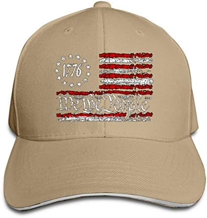 Biz İnsanlar 1776 Vintage ABD Flag2 Beyzbol Şapkası Ayarlanabilir Sandviç Kap Sandviç Kap Baba Şapka