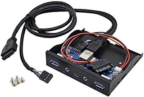 SUTK 100 adet / grup Masaüstü 3.5 Disket Yuvası 5 Port USB 3.0 + HD Ses 3.5 mm + Tip-C Bağlantı Noktası Ön Panel Tipi