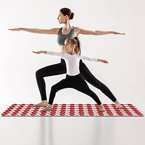 Yoga Mat, Ev Egzersiz için Yoga Paspaslar, Egzersiz Mat, Egzersiz Paspaslar, Pilates Mat, Balıksırtı Kırmızı Beyaz