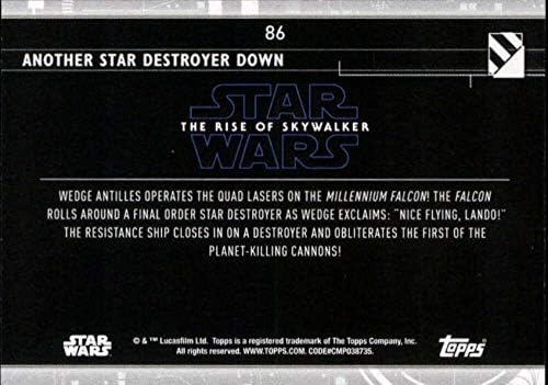 2020 Topps Yıldız Savaşları Yükselişi Skywalker Serisi 2 Mavi 86 Başka Bir Yıldız Destroyer Aşağı Ticaret Kartı
