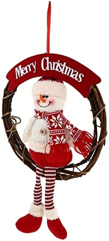 HOMSFOU 5 pcs Gnome Ön Çelenkler ağaç dekor Tatil Santa Mutlu Kış Rattan Yaratıcı Noel çelenk için Dekorasyon Asılı