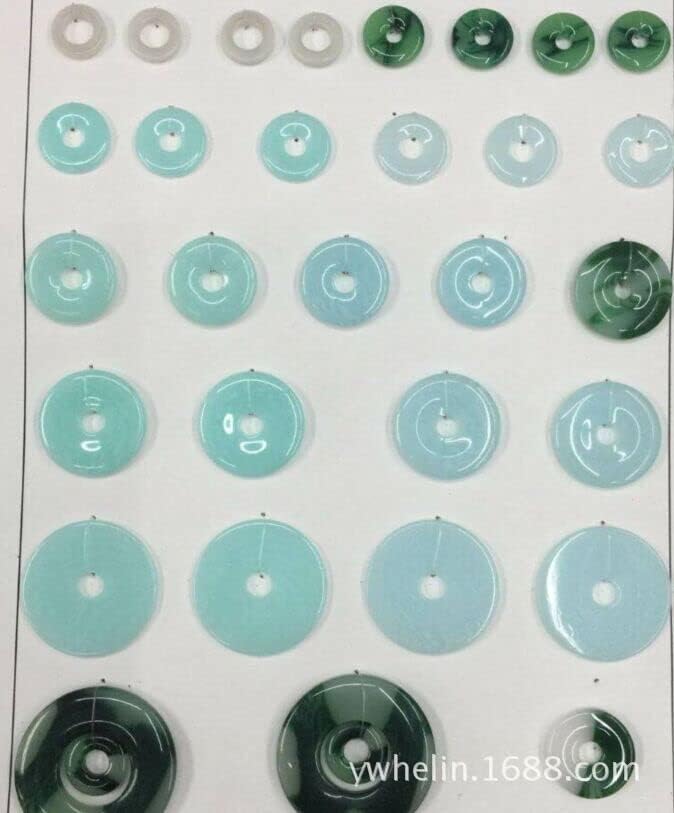 QianKao 平安扣仿玉片玉配件中国结挂件配件DIY饰品白色直径2.5CM(绿白双色2.4CM200个一包)