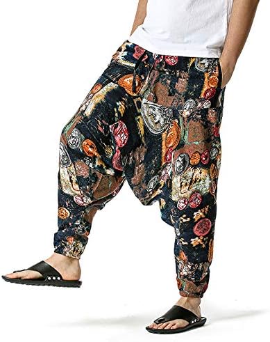 Hearm Pantolon Erkekler için Pantolon Erkekler Elastik Bel Düz Premium Egzersiz Katı Hippi Pantolon Erkekler için