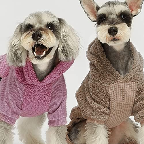 Fitwarm Bulanık Sherpa Köpek Kış Giysileri Köpek Hoodie Elbiseler Termal Etek Kız Doggie Elbise Kalın Ceket Köpek