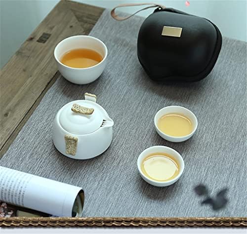 SDFGH Çin Kung Fu Çay Seti Beyaz Porselen Seramik Demlik mat ışın Pot Japon Ev açık seyahat Gaiwan (renk : D, boyutu