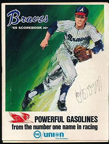 1969 Atlanta Braves ve Phillies Orlando Cepeda İmzalı Program 178094-İmzalı MLB Dergileri