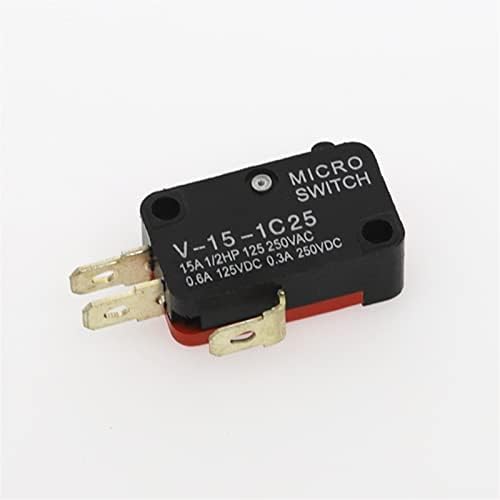 WEREVU Güvenlik Otomasyon Mikro Limit Anahtarı V-15-1C25 Rulo Kolu Yapış Eylem 250V 16A 1NO 1NC (Renk : 1 Adet)