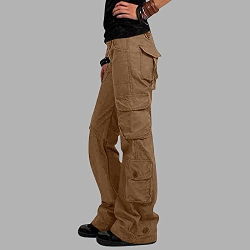 ZLOVHE kamuflajlı kargo Pantolon Kadınlar için, Bayan Baggy Kargo cepli pantolon Geniş Bacak Pantolon Gevşek Uzun