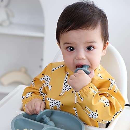 YKVOSAR Bebek Önlükler Erkek Bebek Önlükler Yemek için besleme önlükler erkek bebek Kollu Önlükler Bebek Önlükler