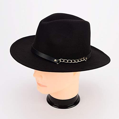 Kadınlar veya Erkekler Yün fötr şapka Şapka Vintage Geniş Ağızlı Ezilebilir Şapka Kemer Caz