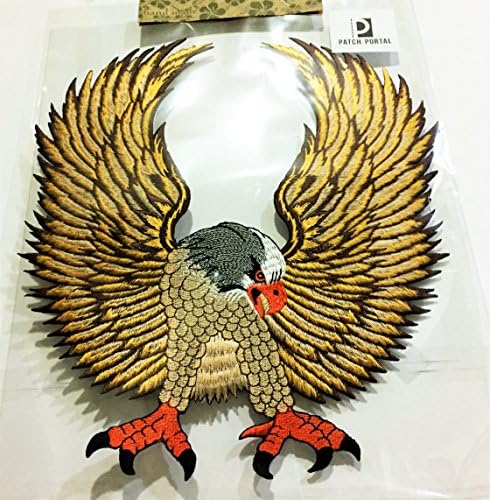 Yama Portalı Amerikan Kel Kartal Biker Yama 11 İnç XXL Büyük Arka Amblem Vatansever Kuş Kanatları İşlemeli Demir on