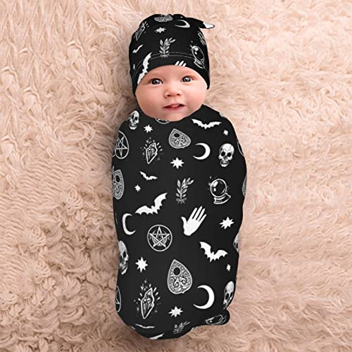 Belinyo Kafatası Yarasa Yenidoğan Bebek Kundak Seti Bebek Uyku Tulumu Alma Battaniye Bere Şapka ile Bebek Duş Fotoğrafçılığı