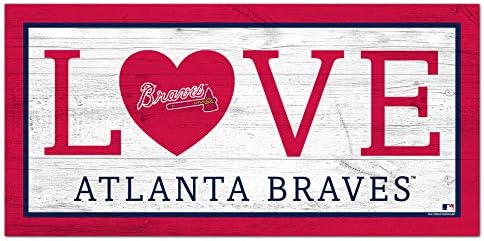Fan Kreasyonları MLB Atlanta Braves Unisex Atlanta Braves Aşk İşareti, Takım Rengi, 6 x 12