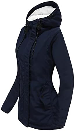 Bayan Kalınlaşmış Palto Artı Boyutu Düz Renk Sıcak Moda Kış Polar Astarlı Hoodie Düz Renk Kar Ceket Ceket