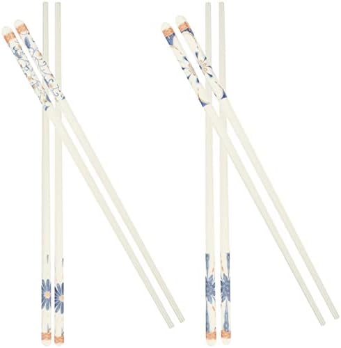 Hemoton Metal Çubuklarını 4 Pairs Seramik Çubuklarını Japon Tarzı Suşi Çubuklarını Çin Çubuklarını Kullanımlık Sashimi
