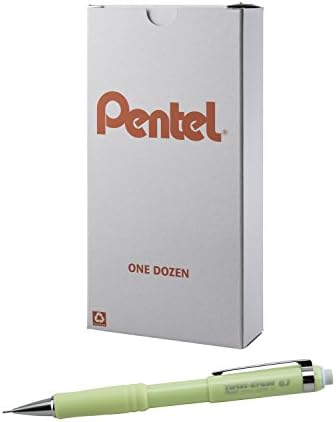 Pentel Twist-Erase III Mekanik Kurşun Kalem, (0,7 mm), Seladon Yeşili Namlu, 12'li paket (QE517K)