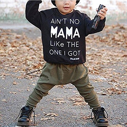 Toddler Erkek Bebek Sonbahar Kış Giyim Giyim Seti Baskılı Üstleri Pantolon Tayt 0-3 Y