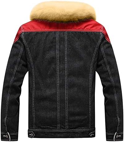 XXBR Denim Ceketler Mens, Taklit kürk Kaşmir Polar Parka Giyim Kış Düğme Aşağı Gevşek Casual Vintage sıcak tutan kaban