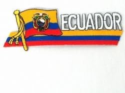 Ekvador Sidekick Kelime Ülke Bayrağı Demir on Patch Crest Rozeti .. 1 .5X4. 5 İnç... Yeni