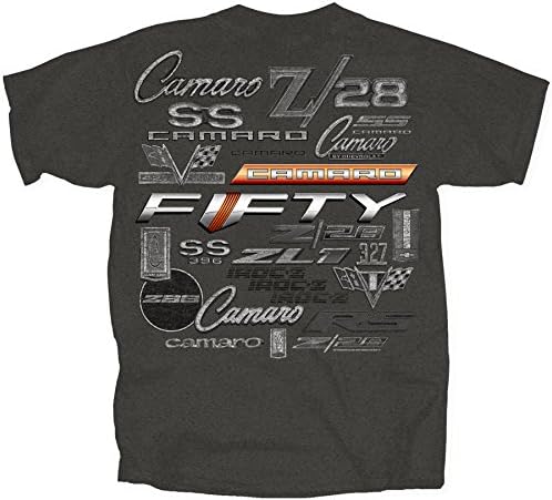 Joe Darbe T Chevy Camaro 50 Yıl Logo Insignia Tee Gömlek %100 % Pamuk Gri