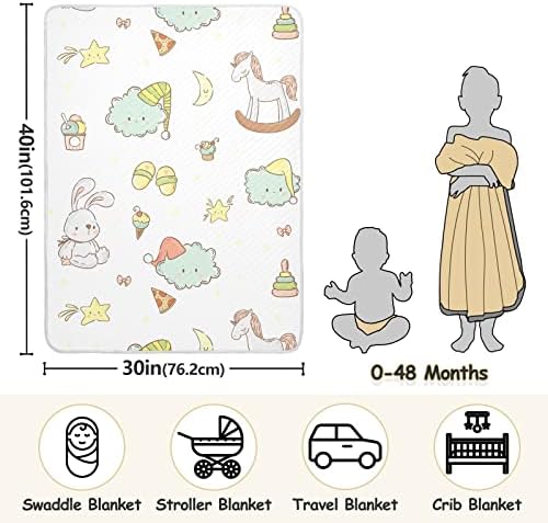 Kundak Battaniyesi Bebekler için Sevimli Çocuk Oyuncakları Pamuklu Battaniye, Battaniye Alma, Beşik için Hafif Yumuşak