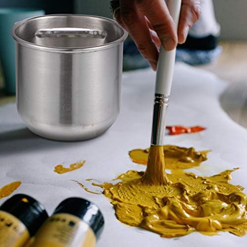 NUOBESTY Sanatçı fırça temizleyici Paslanmaz Çelik Boya Fırçası Temizleyici Yıkama Kovası Kapaklı Yıkama Kalem Varil