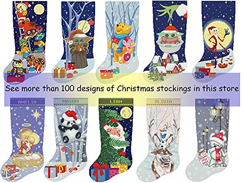 Sayılan Çapraz Dikiş Noel Çorap Desenleri, Sevimli Melek, Küçük isa, Dini, Katolik Modern Yazdırılabilir Kolay DMC
