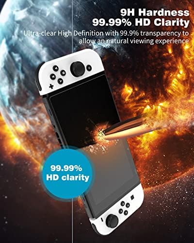 Nintendo switch OLED Model 2021 ile Uyumlu AOLİON Temperli Cam Ekran Koruyucu, 3'lü Paket Temperli Cam Ekran Koruyucu,