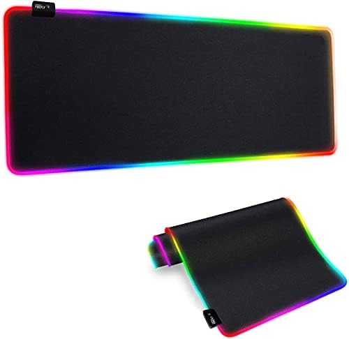 Büyük RGB Oyun Mouse Pad, Genişletilmiş Yumuşak LED Genişletilmiş Ergonomik Jel Bilgisayar Mouse Pad, Kaymaz Kauçuk