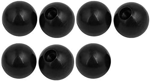 Bettomshın 7 Pcs Termoset Topu Topuzu M8 Kadın Konu Bakalit Kolu 32mm/1.26 Çap Küresel Kolu Pürüzsüz Jant Siyah için