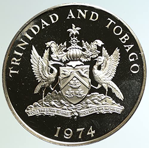 1974 TT 1974 TRİNİDAD ve TOBAGO Adaları Büyük Vintage OL 10 Dolar İyi Sertifikasız