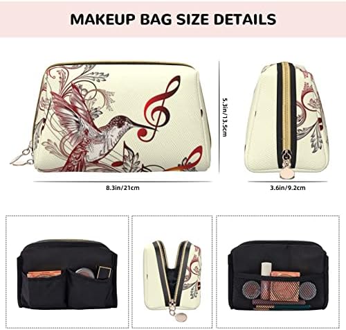 OGNOT Uçan Kuş Müzik Notaları baskılı büyük Seyahat Makyaj Çantası Çanta, Taşınabilir makyaj çantası Kadınlar Kızlar