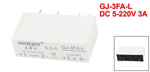 Uxcell Tek Fazlı Solid State Röle, GJ-3FA-L DC3-32V DC 5-220 V 3A