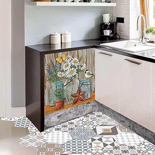 Vazo Çiçek Bulaşık makinesi kapağı Mıknatıs Mutfak Dekoratif, Ayçiçeği Buzdolabı Kapı Manyetik Çıkartmalar Levha,