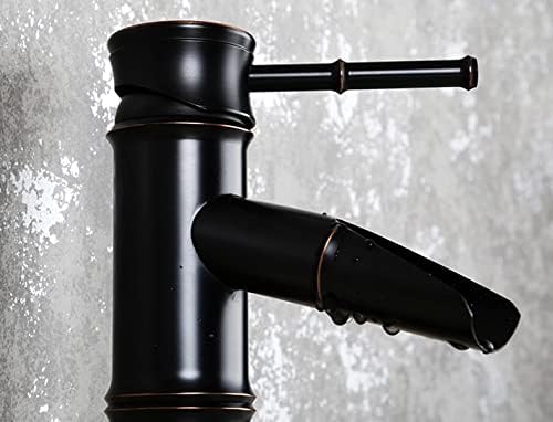 Bronz pirinç şelale banyo musluk musluk tek delik musluk havzası musluk karışık su