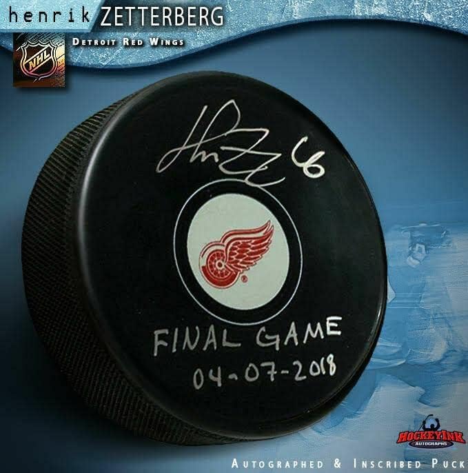 HENRİK ZETTERBERG İmzalı Detroit Red Wings Diski Yazılı-Final Maçı 04-07-2018-İmzalı NHL Diskleri