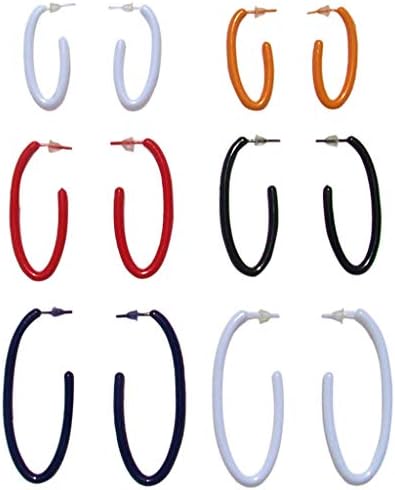 6 Pairs Çok Renkler Hoop Akrilik Naylon Plastik Sonrası Küpe Tıbbi Hipoalerjenik Hiçbir Metal Çiviler Hassas Kulaklar