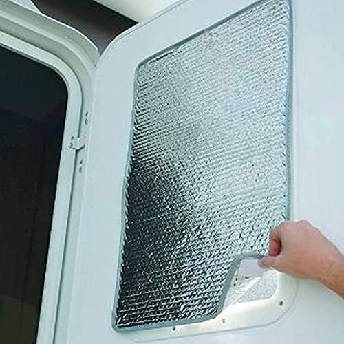 Yansıtıcı RV kapı pencere gölgeliği, 16” x 25 Araba kapı pencere kapağı çift katmanlı Güneş engelleme ışık, ısı ve