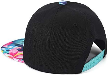 ZLYC Unisex ayarlanabilir beyzbol şapkası kelime işlemeli çiçek düz fatura Snapback şapka