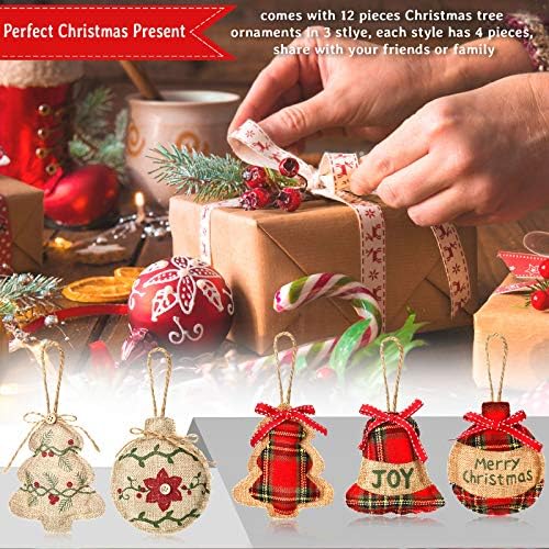 Tatuo 12 Adet Noel Çuval Ağacı Çorap Süsler Asılı Süslemeleri Noel Çorap Ağacı Topu Şekilli Dekor Noel Partisi için,