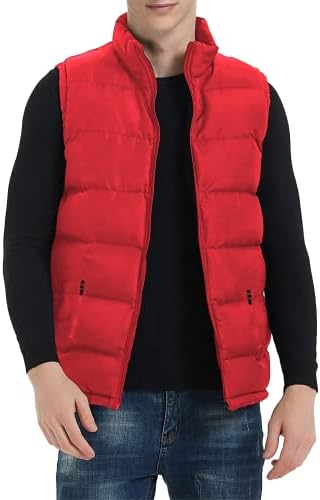 TUVEKE erkek Kirpi Yelek Suya Dayanıklı kış açık Fermuar Kolsuz Sıcak kabarık ceket Boyutu M 3XL(Çok Renkli)