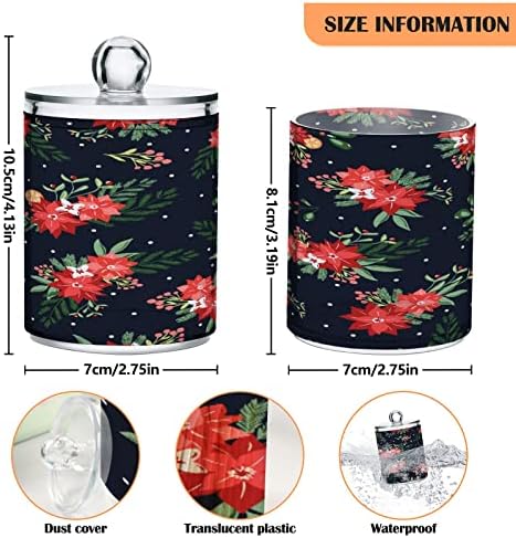 ALAZA 2 Paket Qtip Tutucu Dağıtıcı Noel Atatürk Çiçeği Çiçekler Banyo Organizatör Kutuları Pamuk Topları / Temizleme