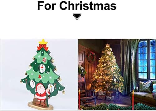 Abaodam Noel ağacı şekli ahşap süsleme ışıkları ile Noel masaüstü dekorasyon