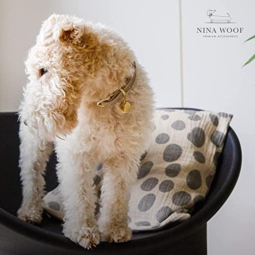 Nina Woof London Vegan Deri Köpek Tasması-Lüks Sevimli Köpek Tasması Köpekler için Ayarlanabilir Toka Tasması, Küçük