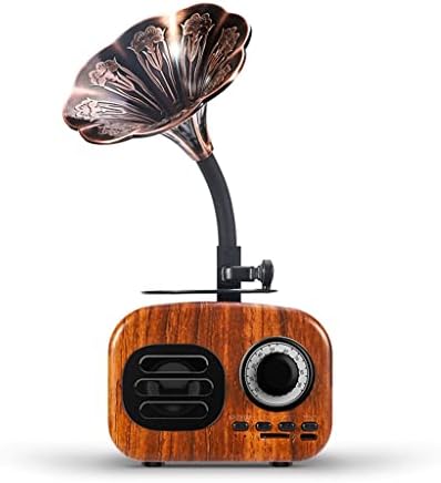 YFQHDD Hoparlör Retro Ahşap Taşıma Çantası Hoparlör Açık Ses Sistemi TF FM Radyo Müzik MP3 Subwoofer