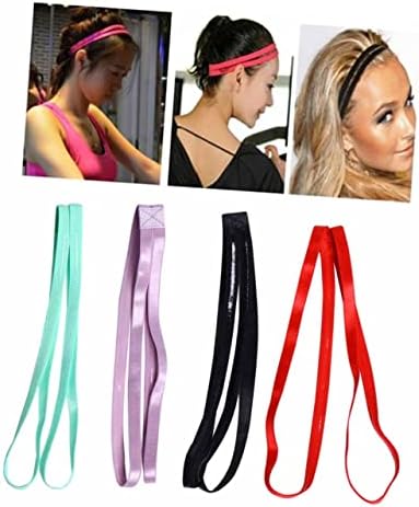 SOIMISS 4 adet Kaplı Egzersiz Kırmızı Kaymaz Headdress Şeker Bantlar Aksesuar Hairband Fiziksel Kavrama Yoga Bandı