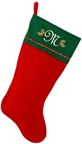 Bana işlemeli ilk Noel Çorabı, Yeşil ve Kırmızı Keçe, İlk M